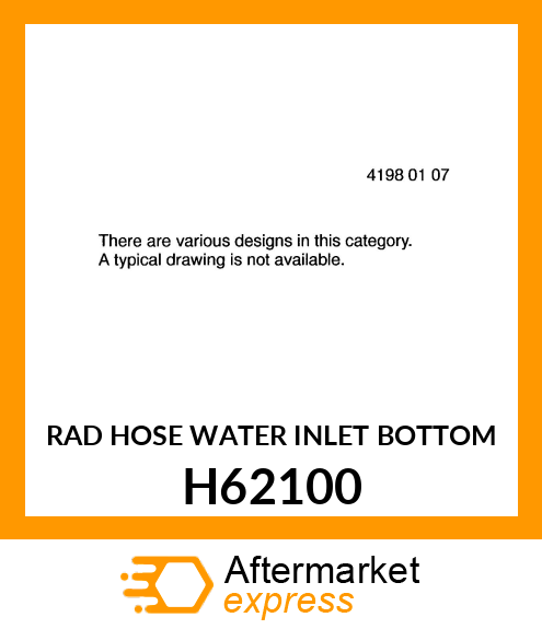 RAD HOSE WATER INLET BOTTOM H62100