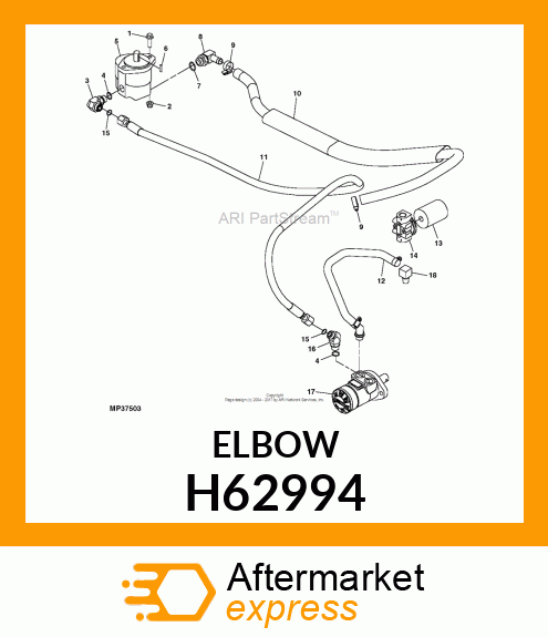 HOSE NIPPLE,90 DEGREE ELBOW H62994