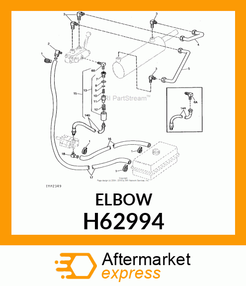 HOSE NIPPLE,90 DEGREE ELBOW H62994