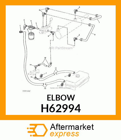 HOSE NIPPLE,90 DEGREE ELBOW H62994