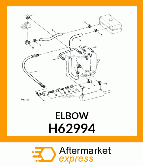 HOSE NIPPLE,90 DEGREE ELBOW H62994