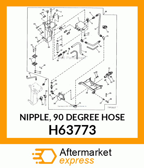 NIPPLE, 90 DEGREE HOSE H63773