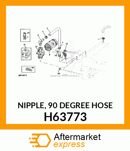 NIPPLE, 90 DEGREE HOSE H63773