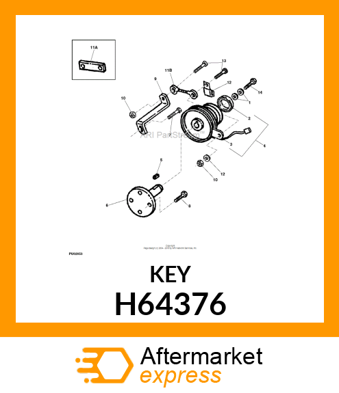 SHAFT KEY, KEY H64376