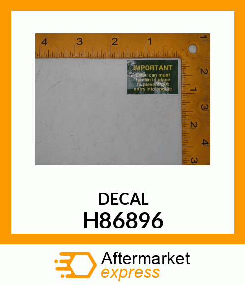 INSTRUCTION PLATE, DECAL H86896