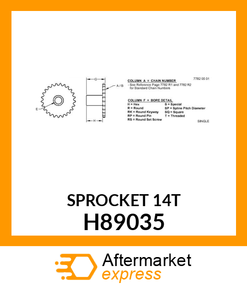 SPROCKET H89035