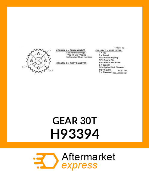 SPROCKET H93394