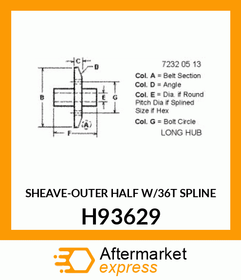 PULLEY, SHEAVE H93629