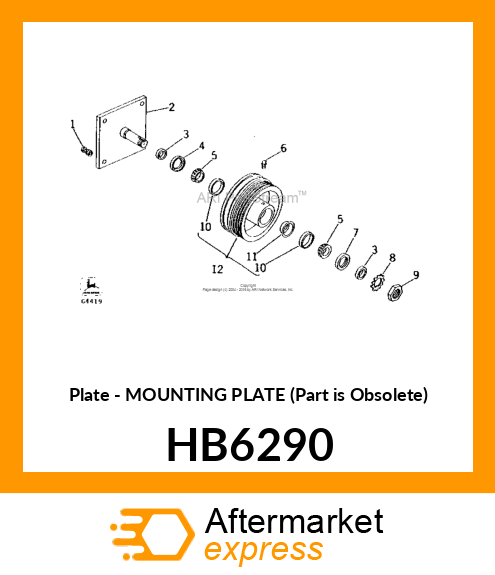 Plate - MOUNTING PLATE (Part is Obsolete) HB6290