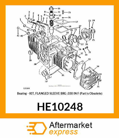 Bearing - KIT, FLANGED SLEEVE BRG .030 IN F (Part is Obsolete) HE10248