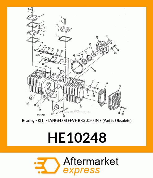 Bearing - KIT, FLANGED SLEEVE BRG .030 IN F (Part is Obsolete) HE10248