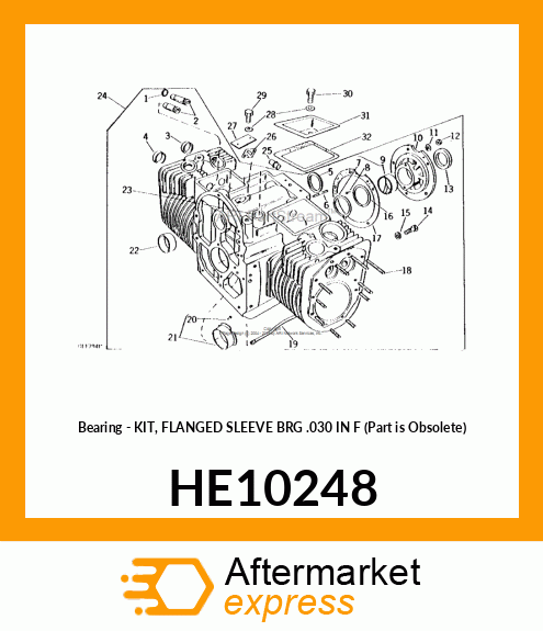 Bearing - KIT, FLANGED SLEEVE BRG .030 IN F (Part is Obsolete) HE10248