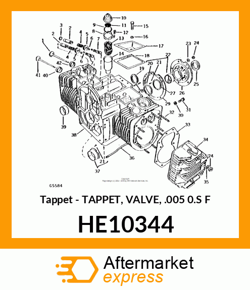 Tappet - TAPPET, VALVE, .005 0.S F HE10344