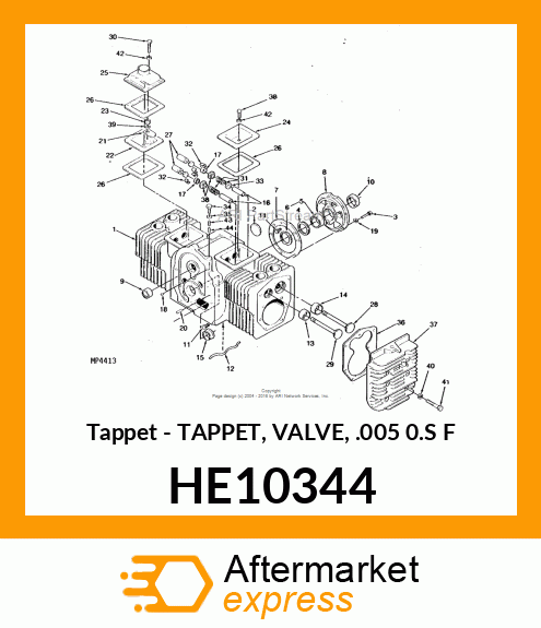 Tappet - TAPPET, VALVE, .005 0.S F HE10344