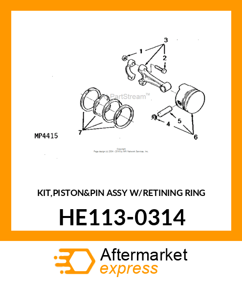 Piston Ring Kit - KIT, PISTON RING (STD.) HE113-0314