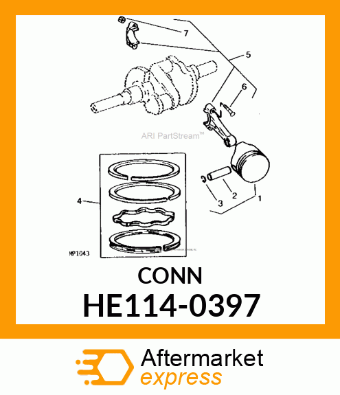 Connecting Rod - ROD, CONNECTING ASSY W/BOLT & NUT HE114-0397