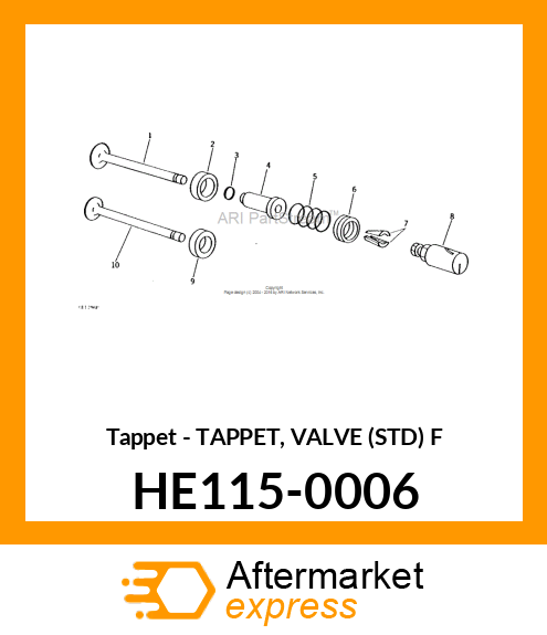 Tappet - TAPPET, VALVE (STD) F HE115-0006
