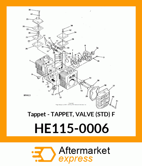 Tappet - TAPPET, VALVE (STD) F HE115-0006