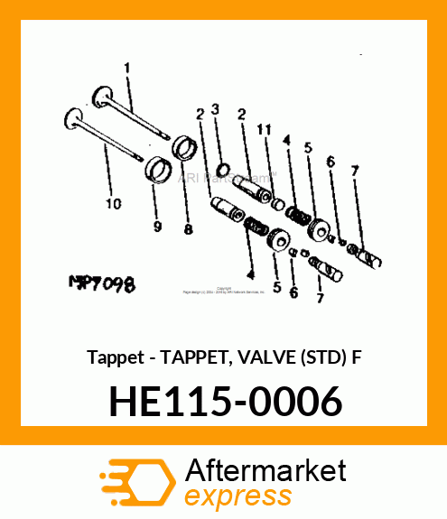 Tappet - TAPPET, VALVE (STD) F HE115-0006