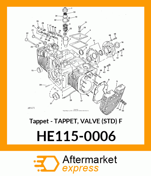 Tappet - TAPPET, VALVE (STD) F HE115-0006