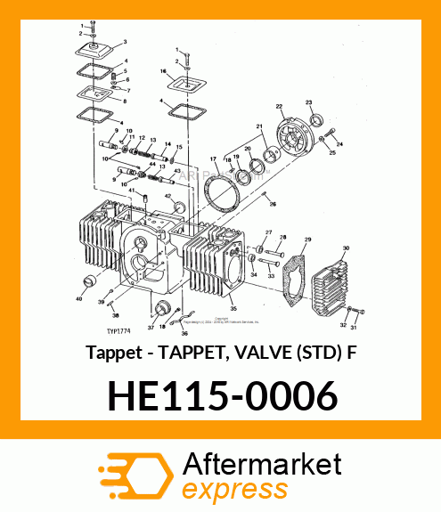 Tappet - TAPPET, VALVE (STD) F HE115-0006