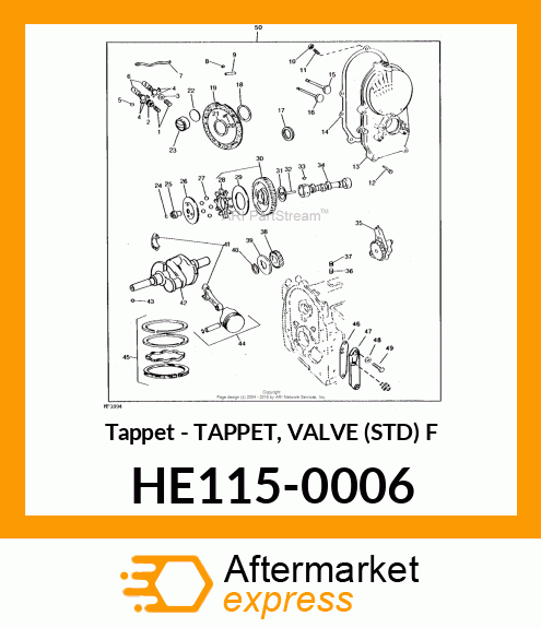 Tappet - TAPPET, VALVE (STD) F HE115-0006