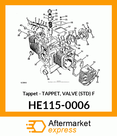 Tappet - TAPPET, VALVE (STD) F HE115-0006