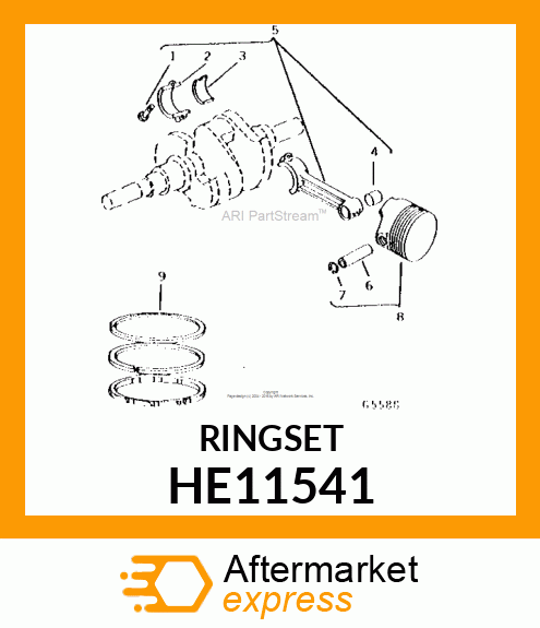 Piston Ring Kit - RING SET, PISTON .005 IN (.12MM)0SF (Part is Obsolete) HE11541
