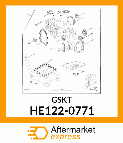 Gasket - GASKET, FILTER ADAPTER HE122-0771