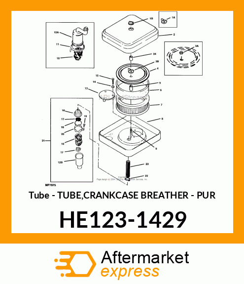 Tube - TUBE,CRANKCASE BREATHER - PUR HE123-1429