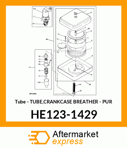 Tube - TUBE,CRANKCASE BREATHER - PUR HE123-1429