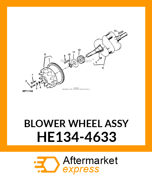 Flywheel - BLOWER WHEEL ASS'Y HE134-4633