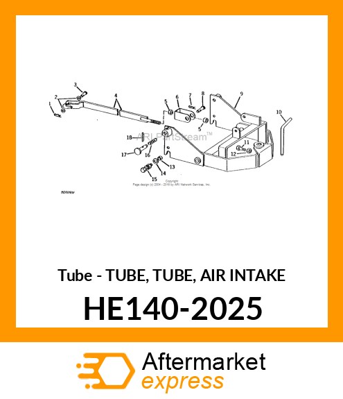 Tube - TUBE, TUBE, AIR INTAKE HE140-2025