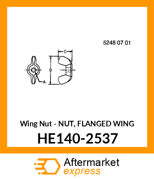 Wing Nut - NUT, FLANGED WING HE140-2537