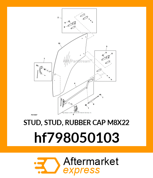 STUD, STUD, RUBBER CAP M8X22 hf798050103