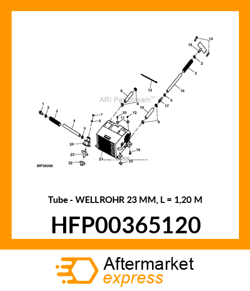 Tube - WELLROHR 23 MM, L = 1,20 M HFP00365120