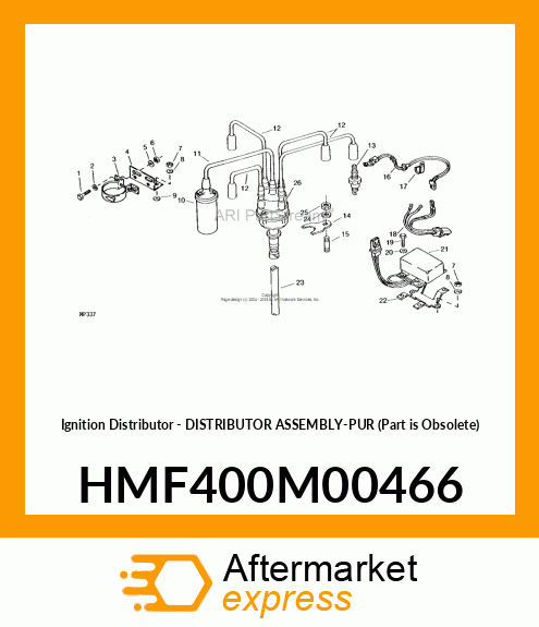 Ignition Distributor - DISTRIBUTOR ASSEMBLY-PUR (Part is Obsolete) HMF400M00466