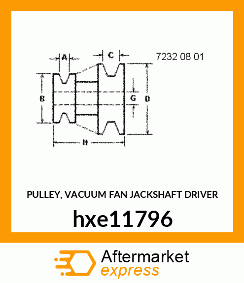 PULLEY, VACUUM FAN JACKSHAFT DRIVER hxe11796