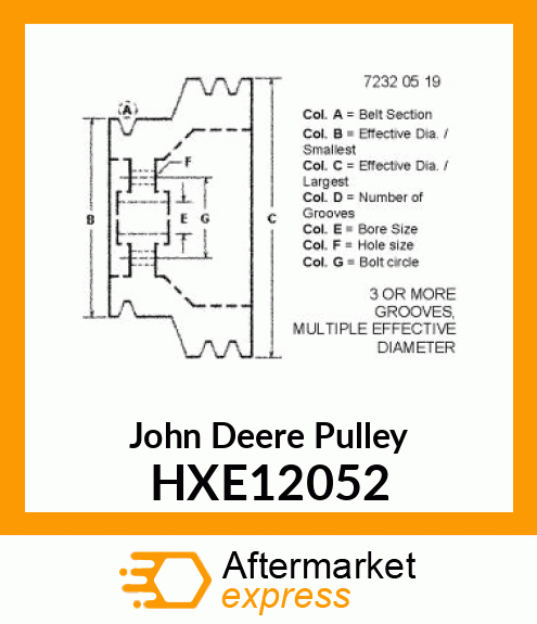 PULLEY, DRIVER 3HC 2HC DUAL DRIVE C HXE12052