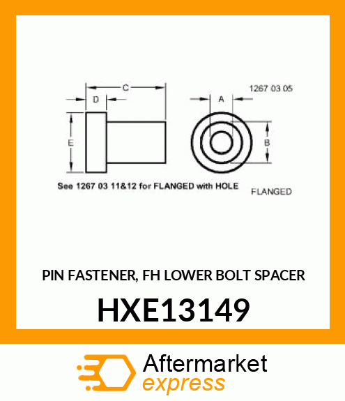 PIN FASTENER, FH LOWER BOLT SPACER HXE13149