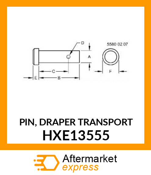 PIN, DRAPER TRANSPORT HXE13555