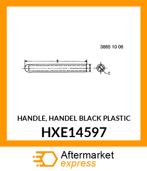 HANDLE, HANDEL BLACK PLASTIC HXE14597