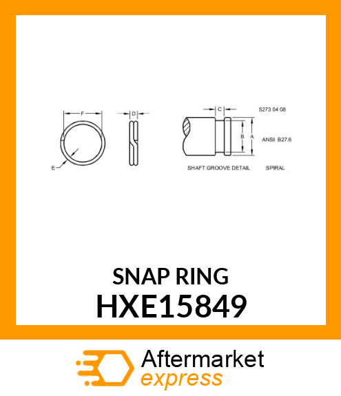 SNAP RING, RETAINING HXE15849