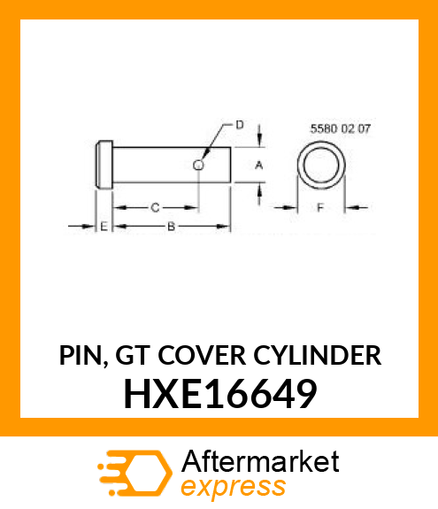 PIN, GT COVER CYLINDER HXE16649