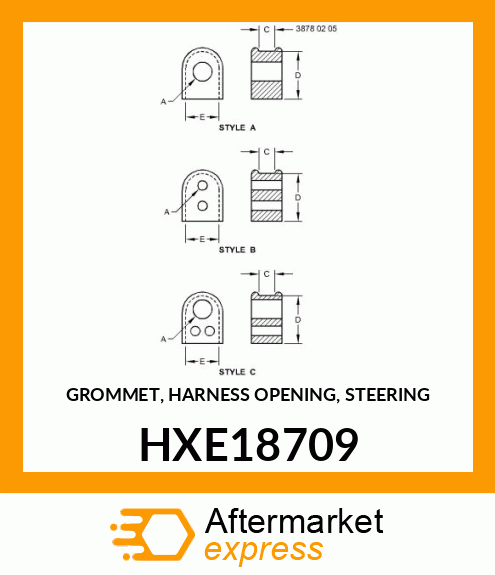 GROMMET, HARNESS OPENING, STEERING HXE18709