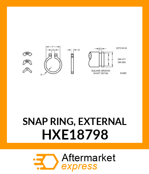 SNAP RING, EXTERNAL HXE18798