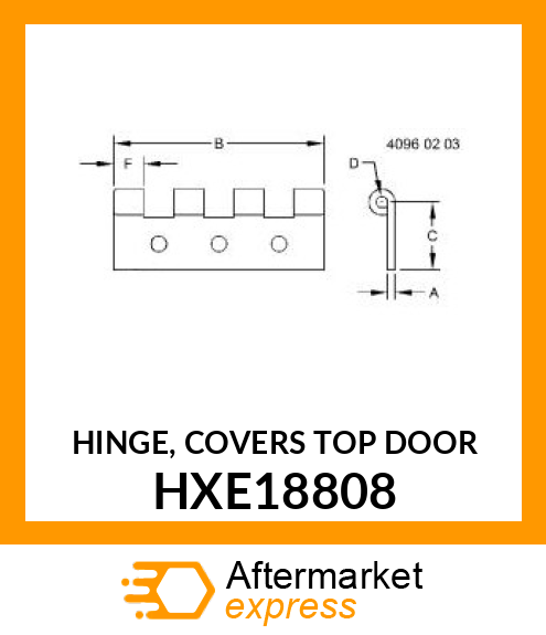 HINGE, COVERS TOP DOOR HXE18808