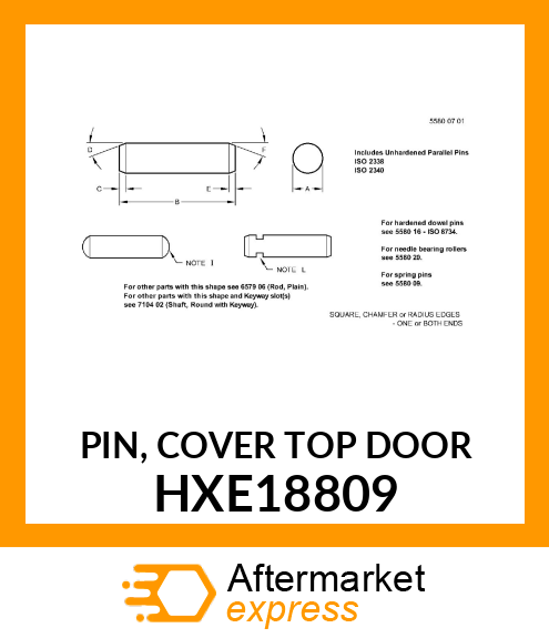 PIN, COVER TOP DOOR HXE18809