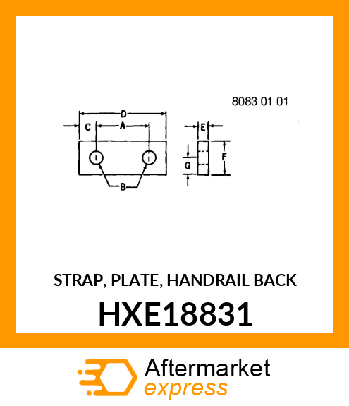 STRAP, PLATE, HANDRAIL BACK HXE18831