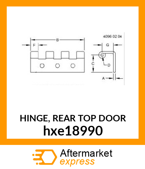 HINGE, REAR TOP DOOR hxe18990